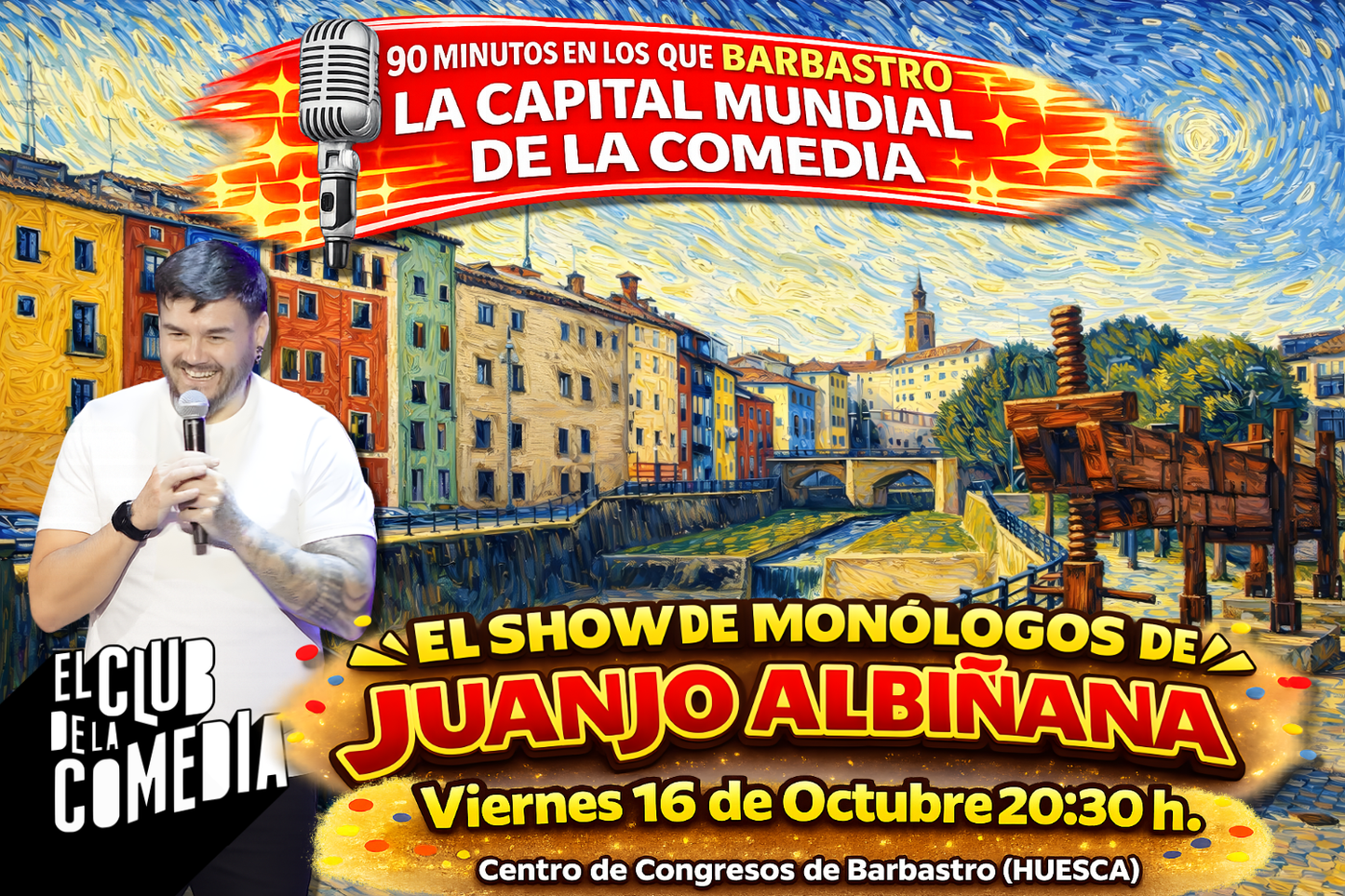 Juanjo Albiñana en el Centro de Congresos de Barbastro - Viernes 16 de Octubre a las 20:30 h.