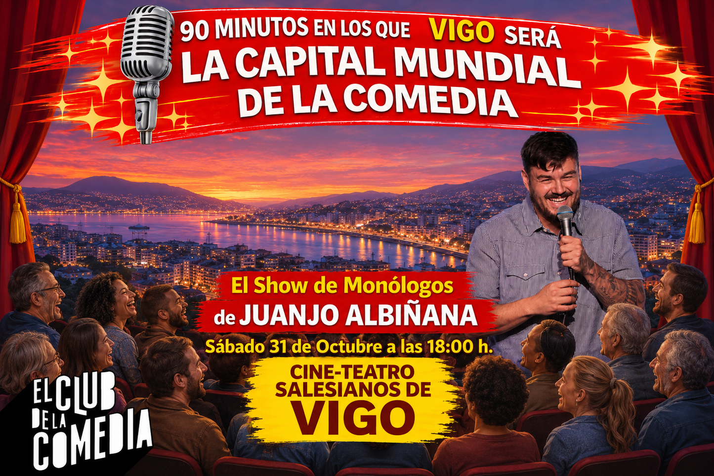 El Show de monólogos de Juanjo Albiñana en Vigo - Sábado 31 de Octubre a las 18:00 h. - Cine Teatro Salesianos